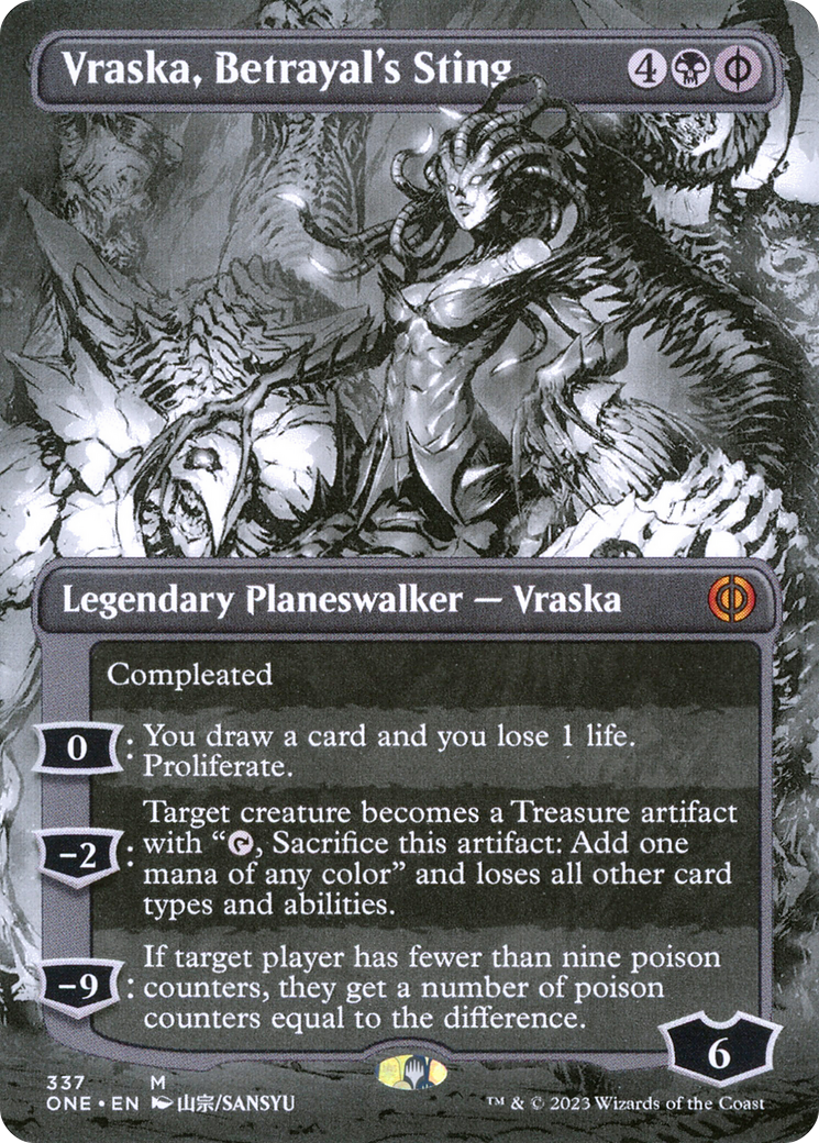 Image of Vraska, Betrayal's Sting (Borderless) (ONE-337) - Phyrexia: All Will Be One: (Showcase) (Borderless) Foil