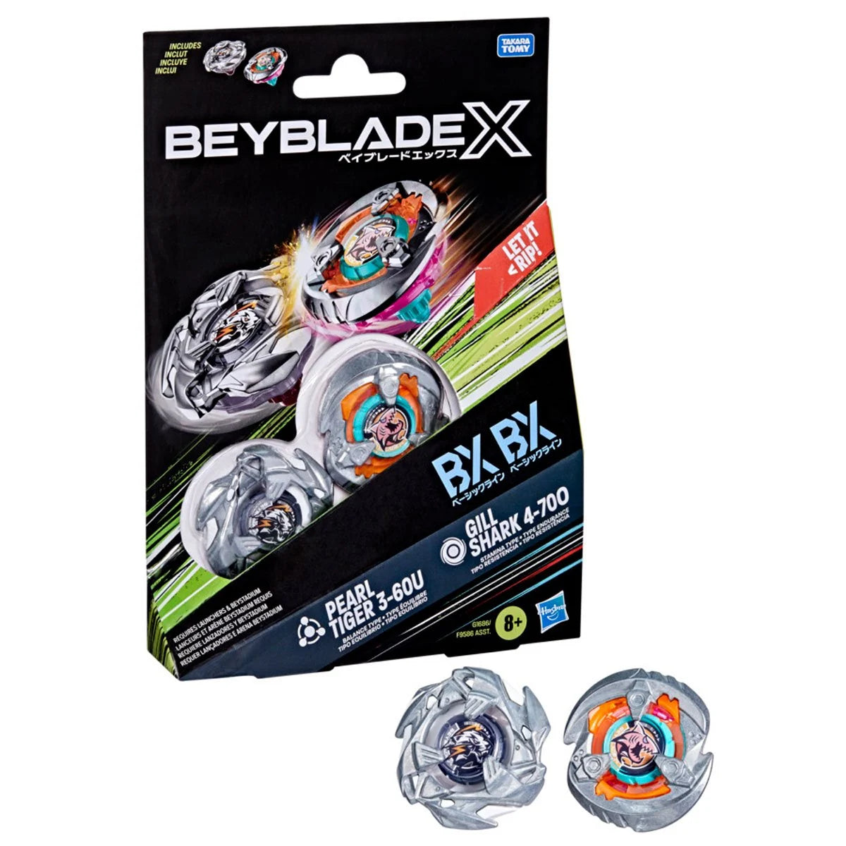 Image of Beyblade X Gill Shark 4-70O BX & Pearl Tiger 3-60U BX Dual Pack Set