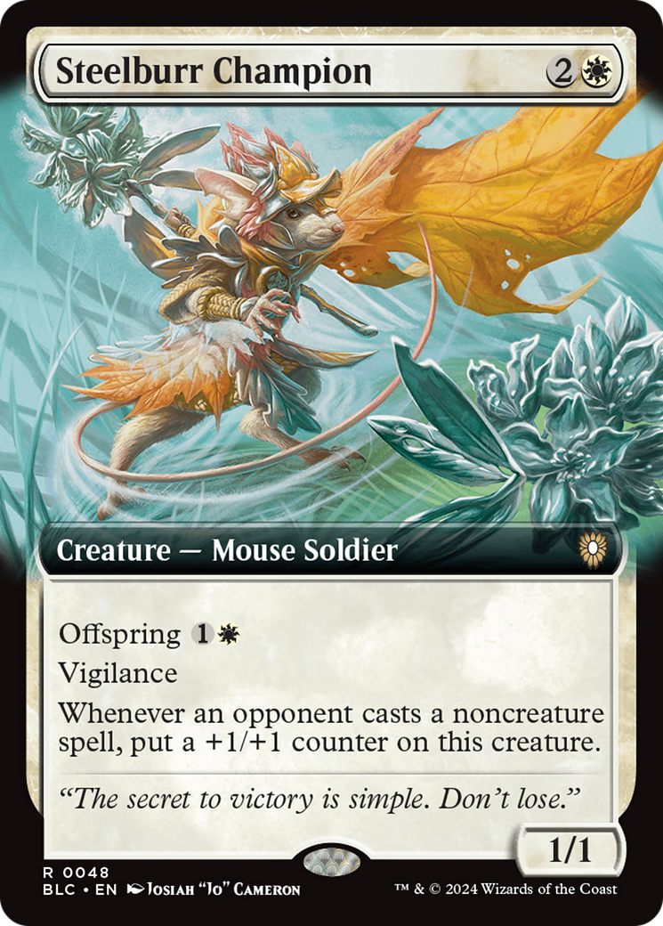 Image of Steelburr Champion (Extended Art) (BLC-048) - Bloomburrow Commander: (Extended Art)