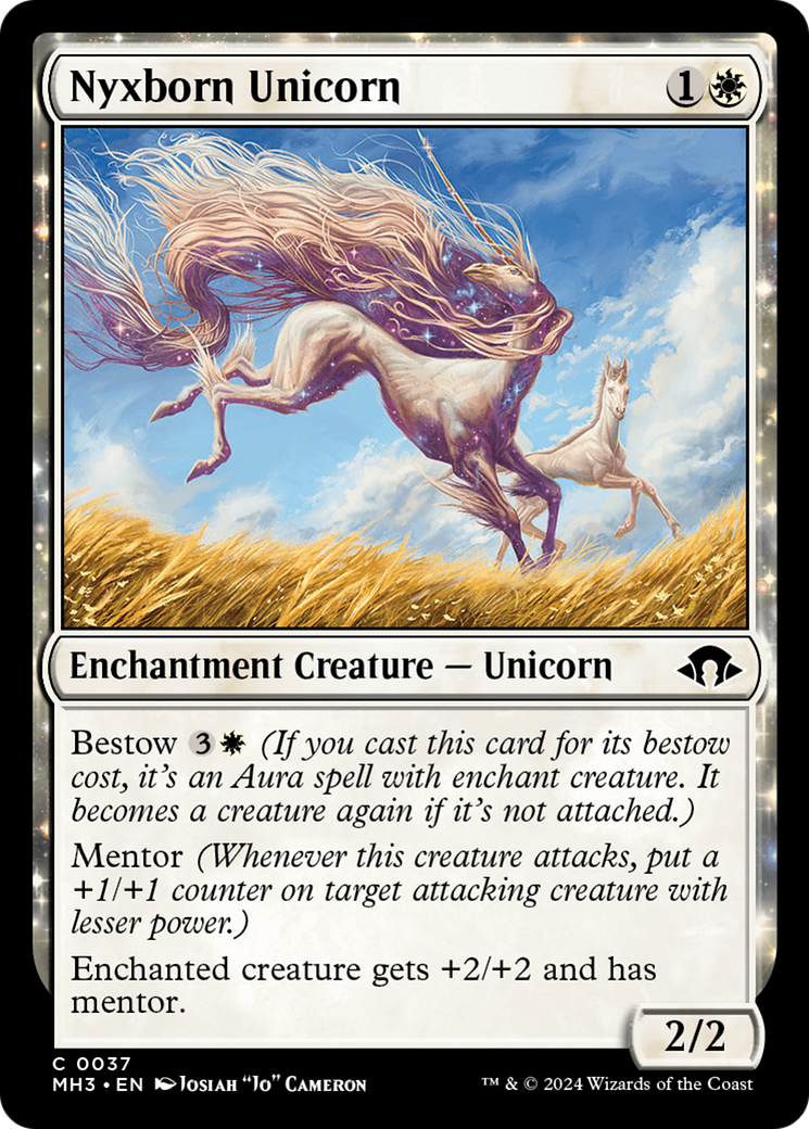 Image of Nyxborn Unicorn (MH3-037) - Modern Horizons 3: (enchantment) Foil