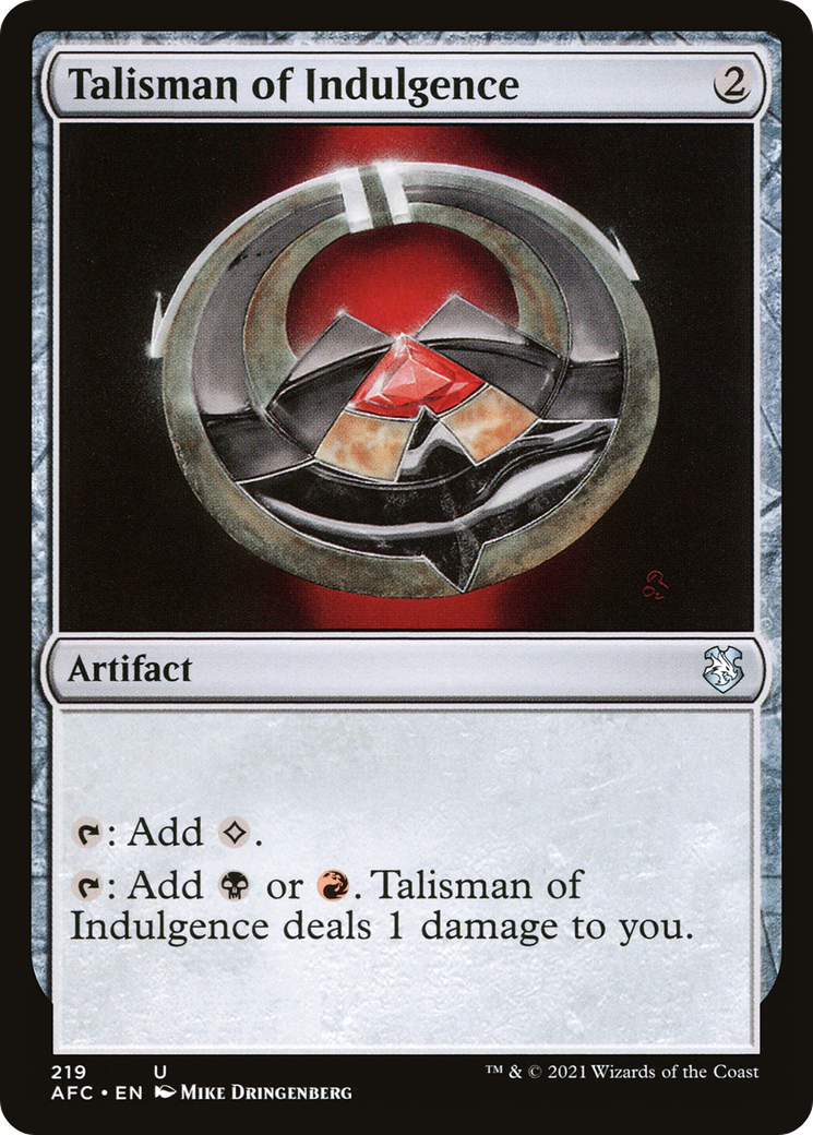 Image of Talisman of Indulgence (AFC-219) - Forgotten Realms Commander