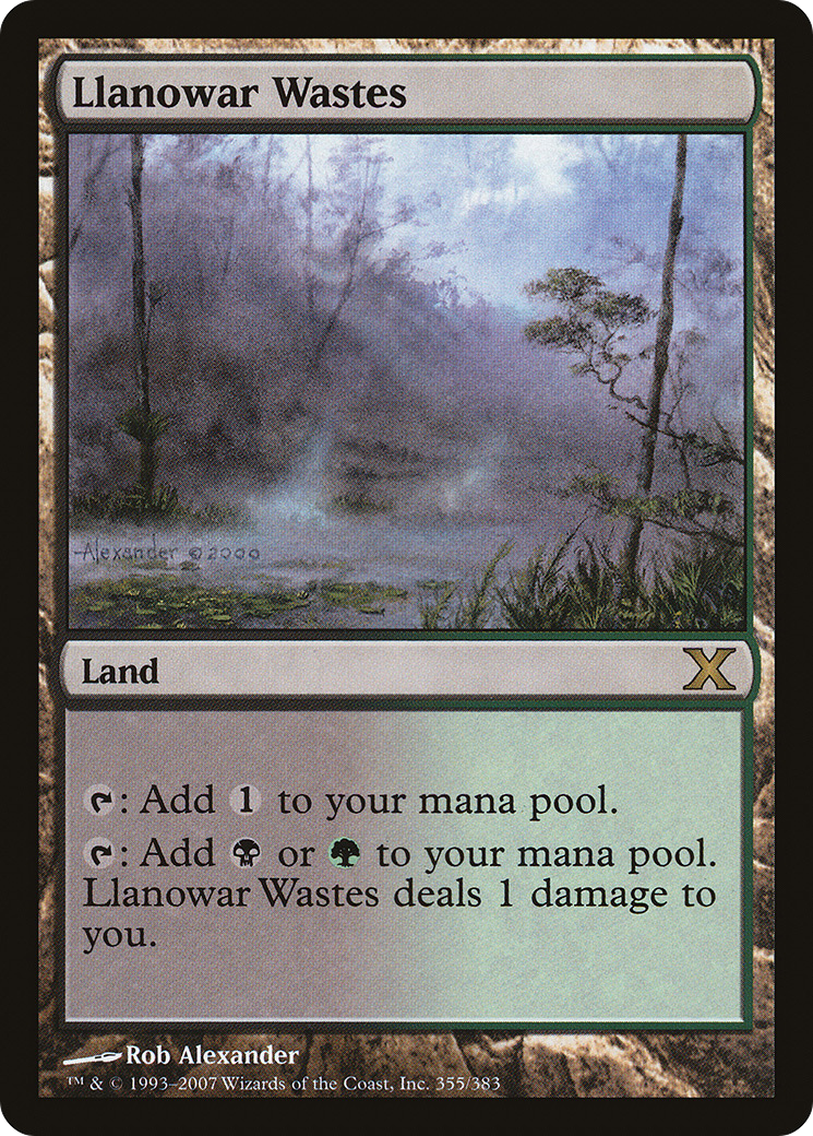 Image of Llanowar Wastes (10E-355) - Tenth Edition Foil
