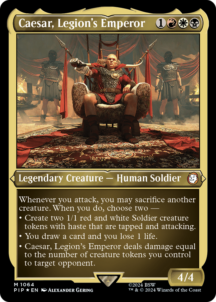 Image of Caesar, Legion's Emperor (Display Commander) - Thick Stock (PIP-1064) - Fallout Etched Foil