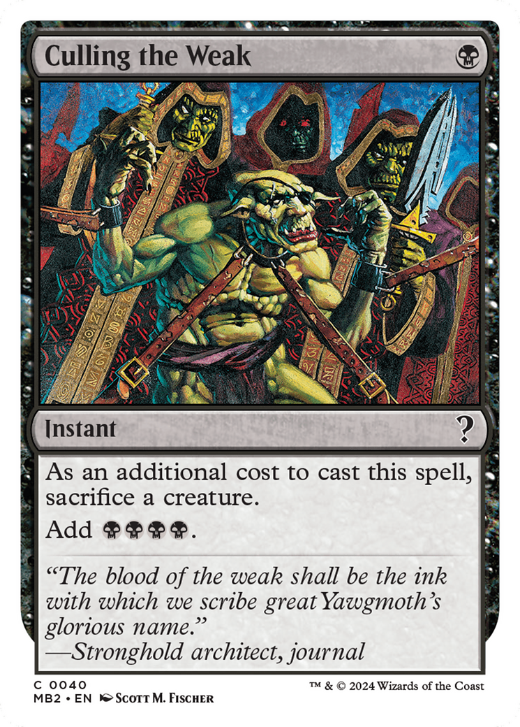 Image of Culling the Weak (White Border) (MB2-040) - Mystery Booster 2