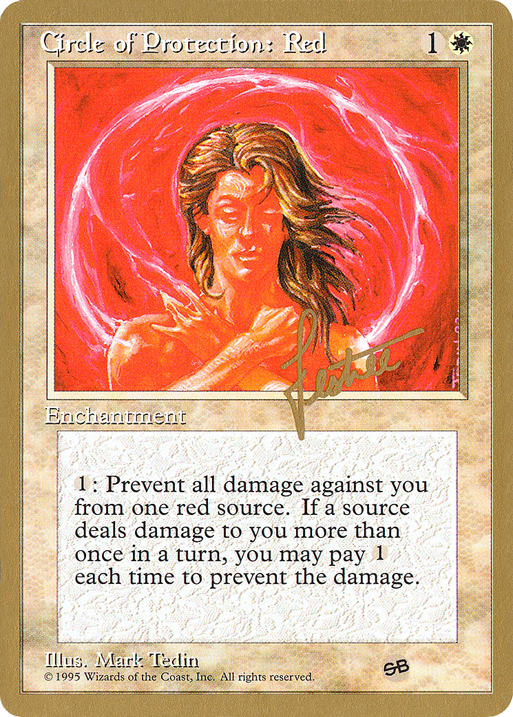 Image of Circle of Protection: Red - 1996 Bertrand Lestree (4ED) (SB) (WCD-) - Pro Tour Collector Set