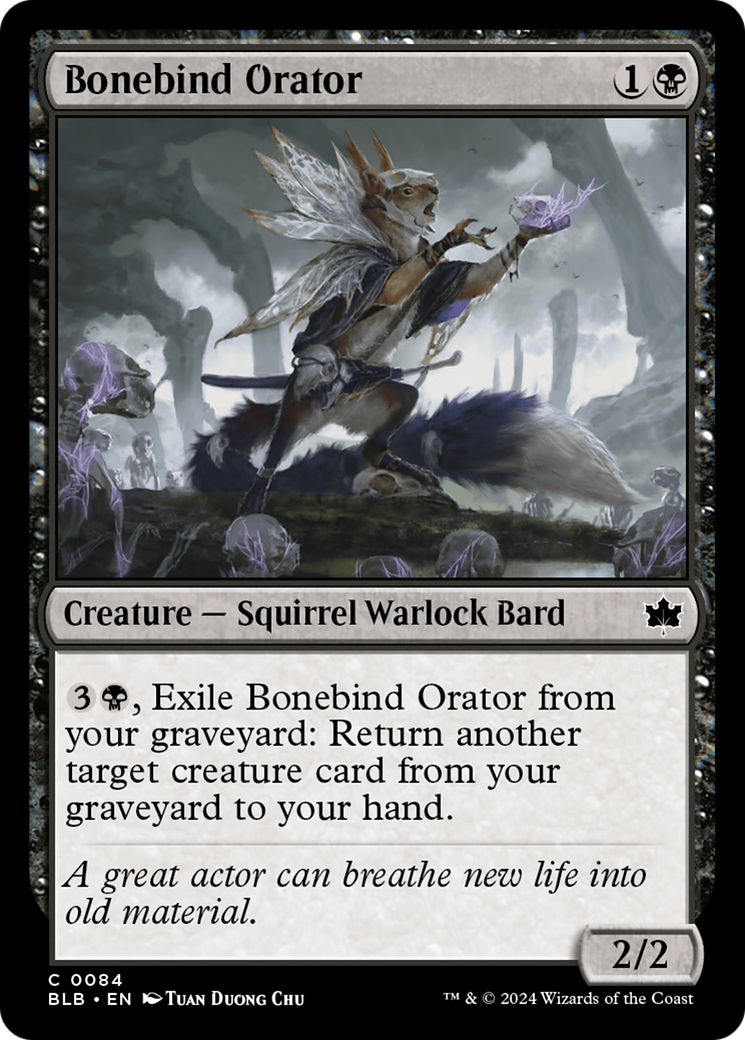 Image of Bonebind Orator (BLB-084) - Bloomburrow Foil