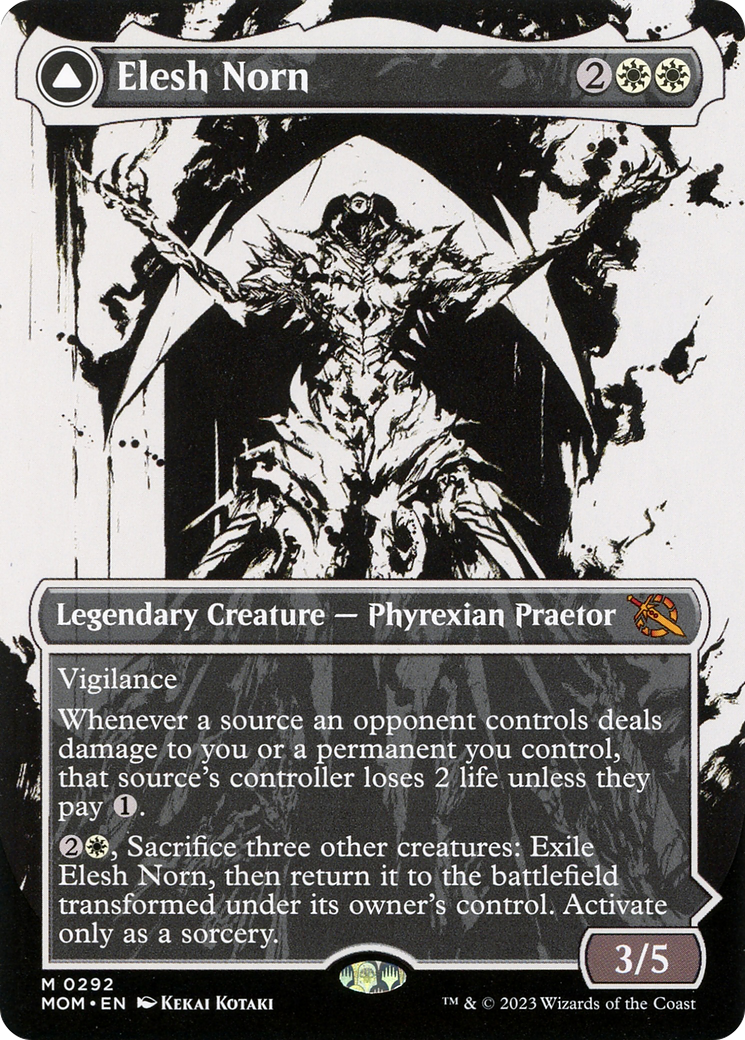 Image of Elesh Norn (Showcase) (MOM-292) - March of the Machine: (Showcase) (Borderless) Foil