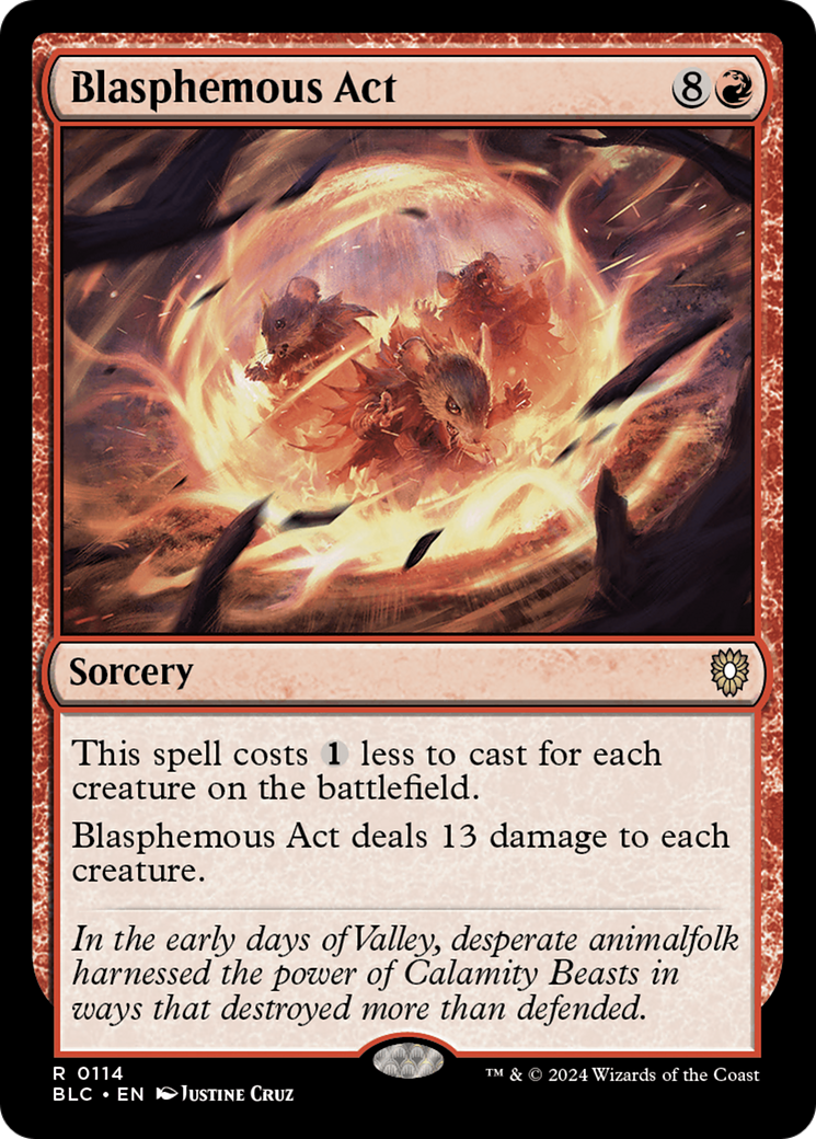 Image of Blasphemous Act (BLC-114) - Bloomburrow Commander