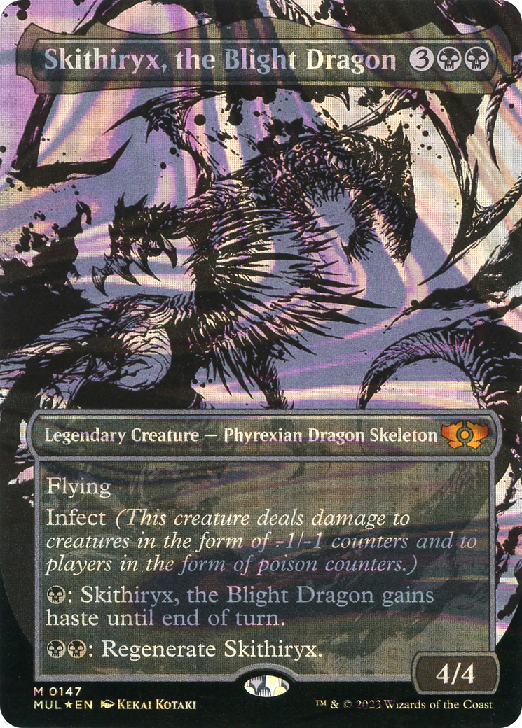 Image of Skithiryx, the Blight Dragon (Halo Foil) (MUL-147) - Multiverse Legends: (Showcase) (Borderless) Foil