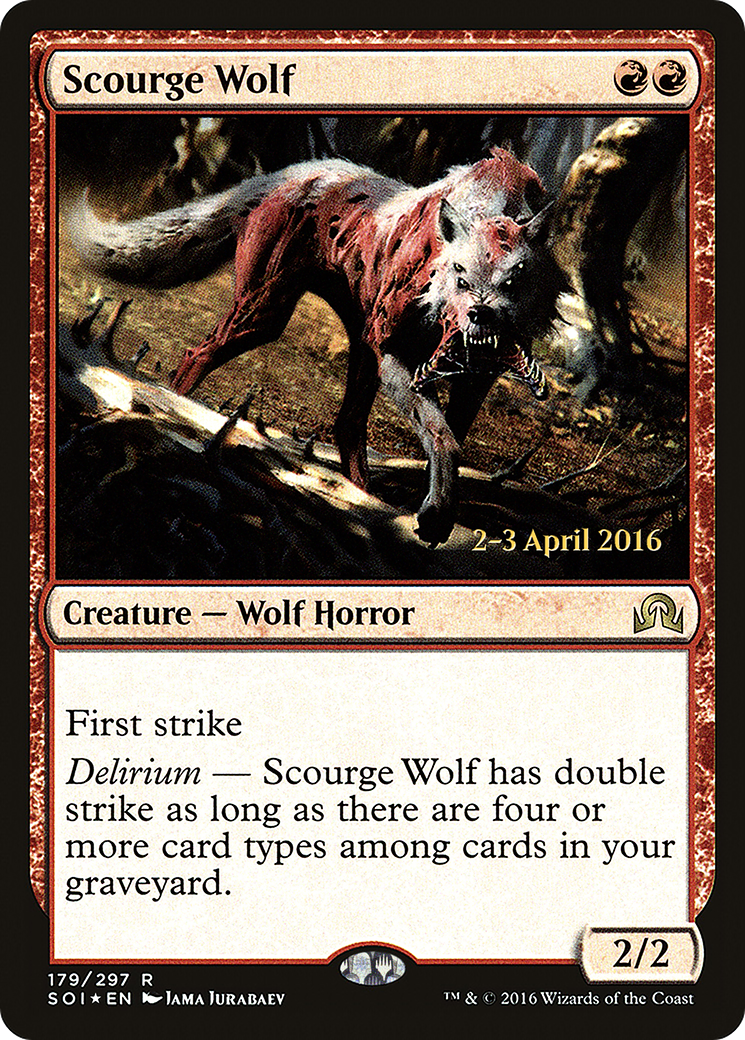 Image of Scourge Wolf (PRE-179) - Shadows over Innistrad Promos Foil