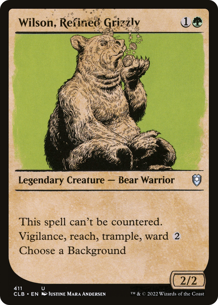 Image of Wilson, Refined Grizzly (Showcase) (CLB-411) - Commander Legends: Battle for Baldur's Gate: (Showcase)