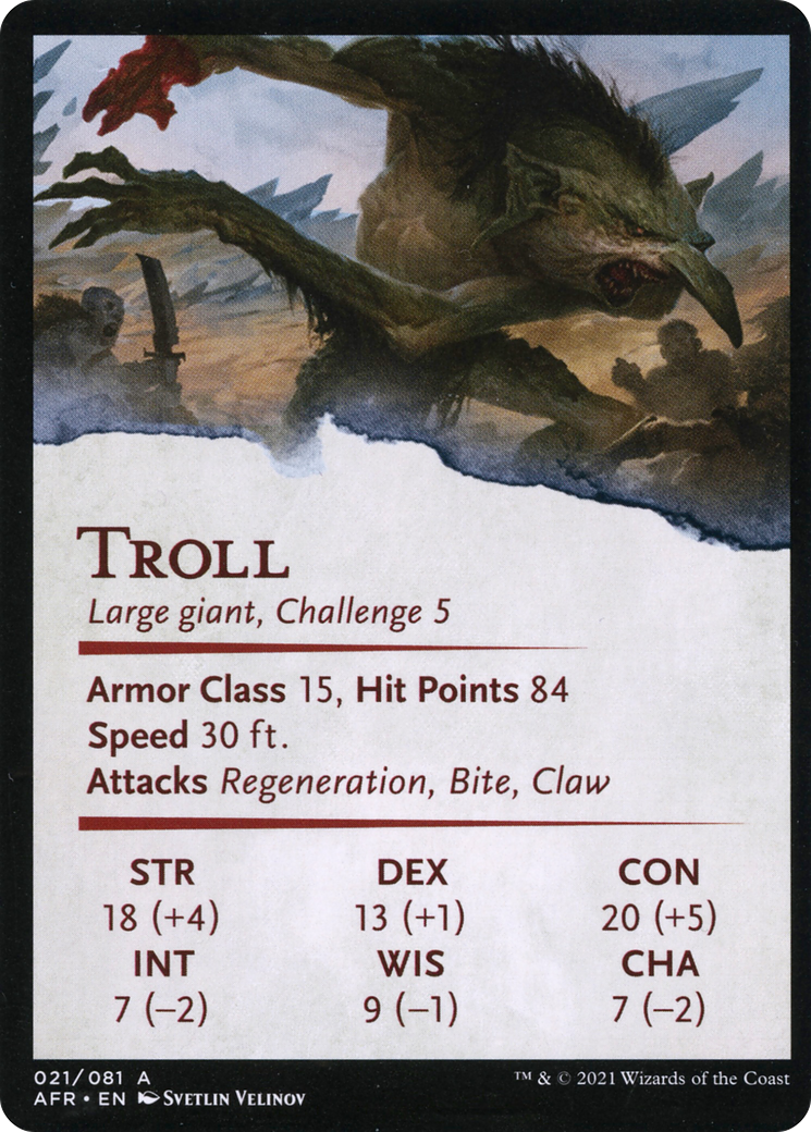 Image of Loathsome Troll // Troll (AAFR-021) - Adventures in the Forgotten Realms Art Series (Borderless) Foil