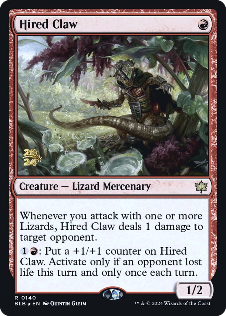Image of Hired Claw (PRE-140) - Bloomburrow Promos Foil