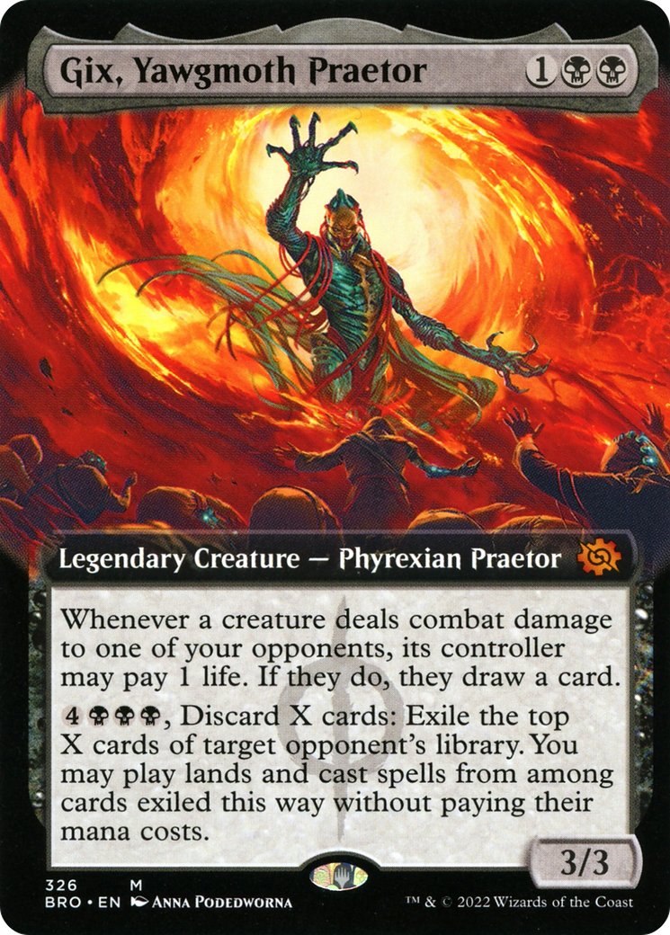 Image of Gix, Yawgmoth Praetor (Extended Art) (BRO-326) - The Brothers' War: (Extended Art)
