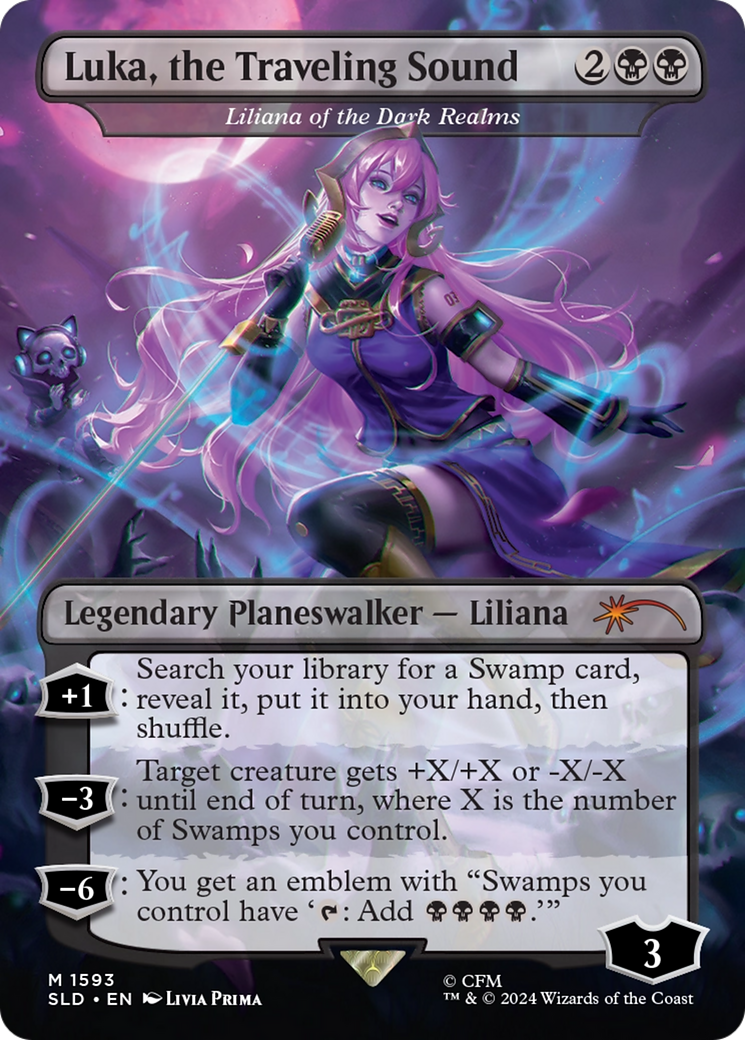 Image of Luka, the Traveling Sound - Liliana of the Dark Realms (SLD-1593) - Secret Lair Drop / Luka, the Traveling Sound (Borderless)