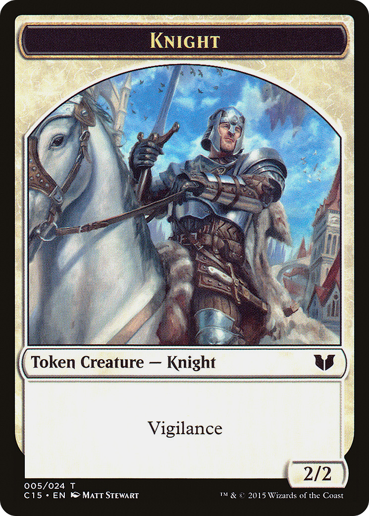 Image of Knight (005) // Spirit (023) Double-Sided Token (C15-5 // 23) - Commander 2015 Tokens