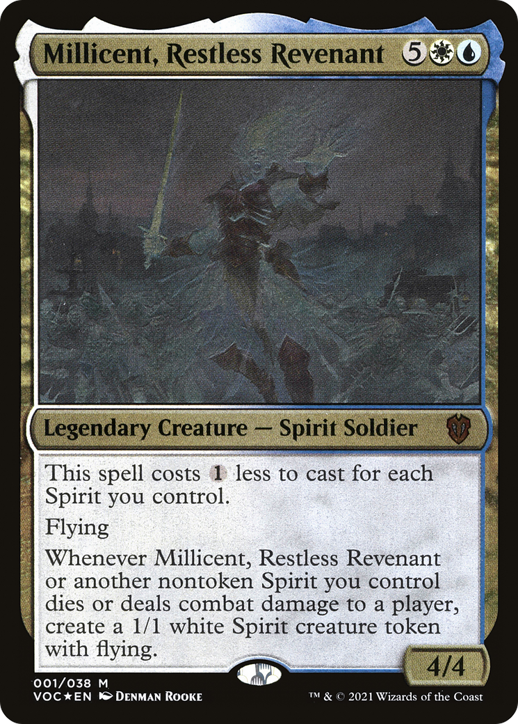 Image of Millicent, Restless Revenant (Display Commander) - Thick Stock (VOC-001) - Crimson Vow Commander Display Commanders Foil