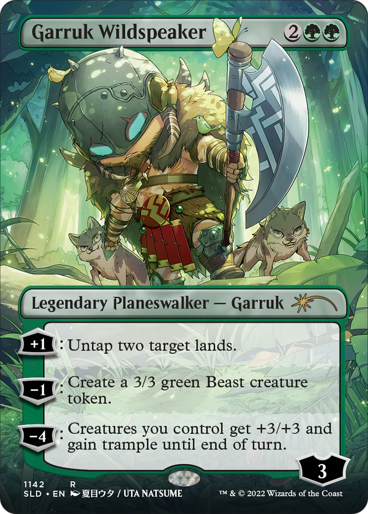 Image of Garruk Wildspeaker (Borderless) (SLD-1142) - Secret Lair Drop (Borderless)