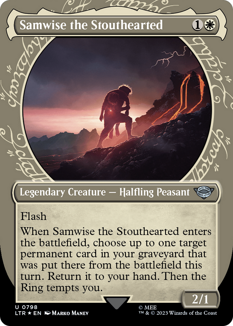 Image of Samwise the Stouthearted (Showcase) (Surge Foil) (LTR-798) - The Lord of the Rings: Tales of Middle-earth: (Showcase) (Borderless) Foil