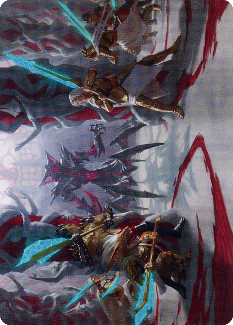 Image of Goldwardens' Gambit // Goldwardens' Gambit (AONE-029) - Phyrexia: All Will Be One Art Series (Borderless) Foil