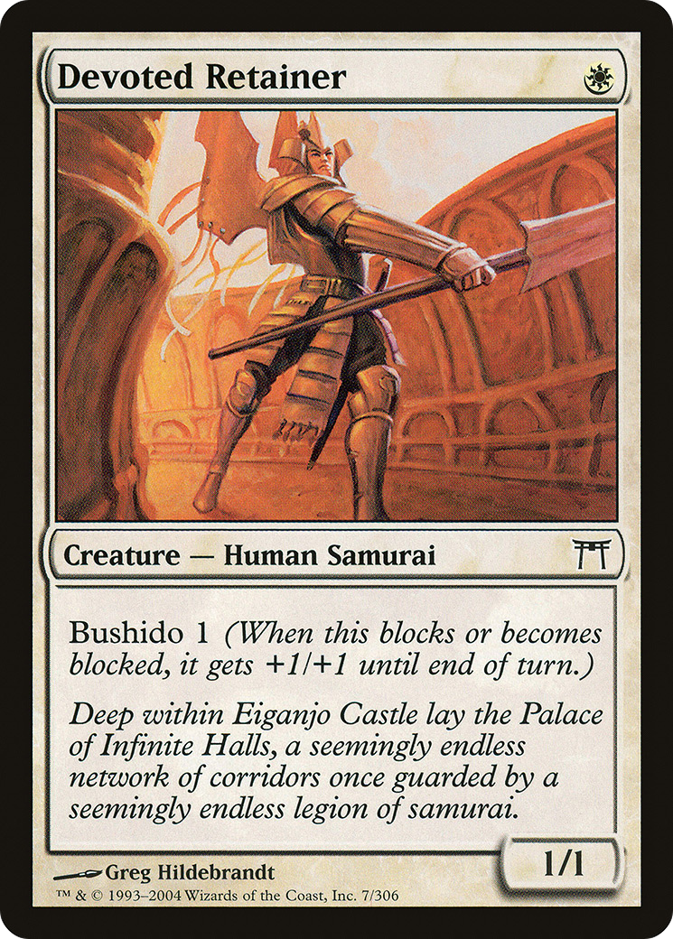 Image of Devoted Retainer (CHK-007) - Champions of Kamigawa Foil
