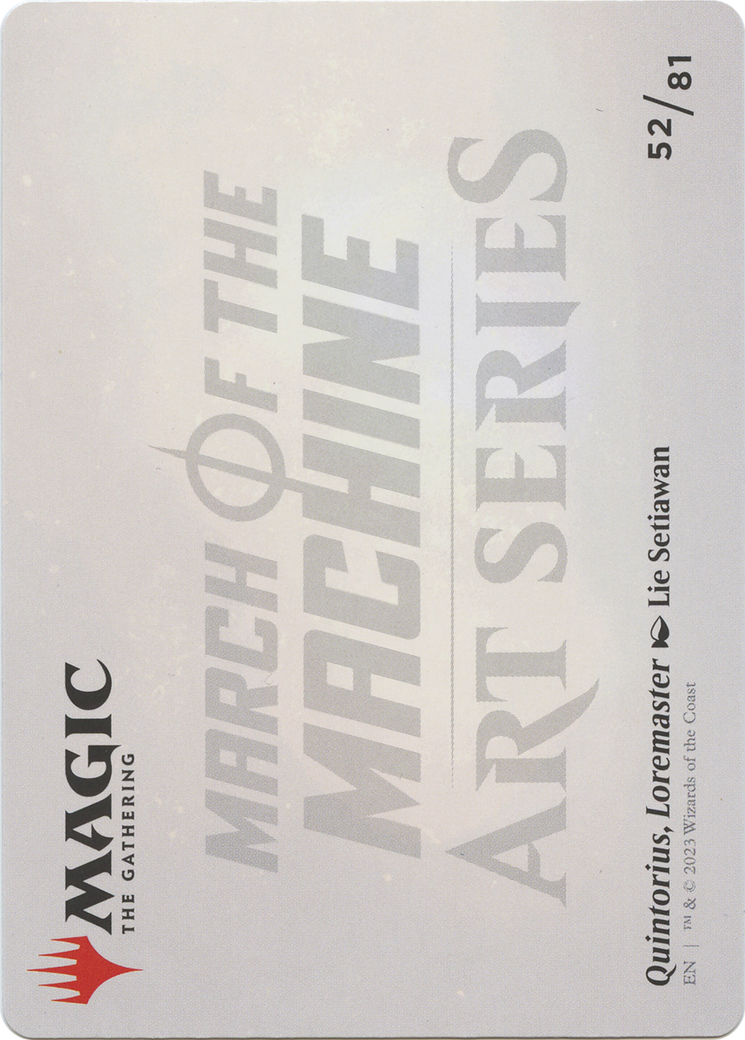 Image of Quintorius, Loremaster // Quintorius, Loremaster (AMOM-052) - March of the Machine Art Series (Borderless) Foil