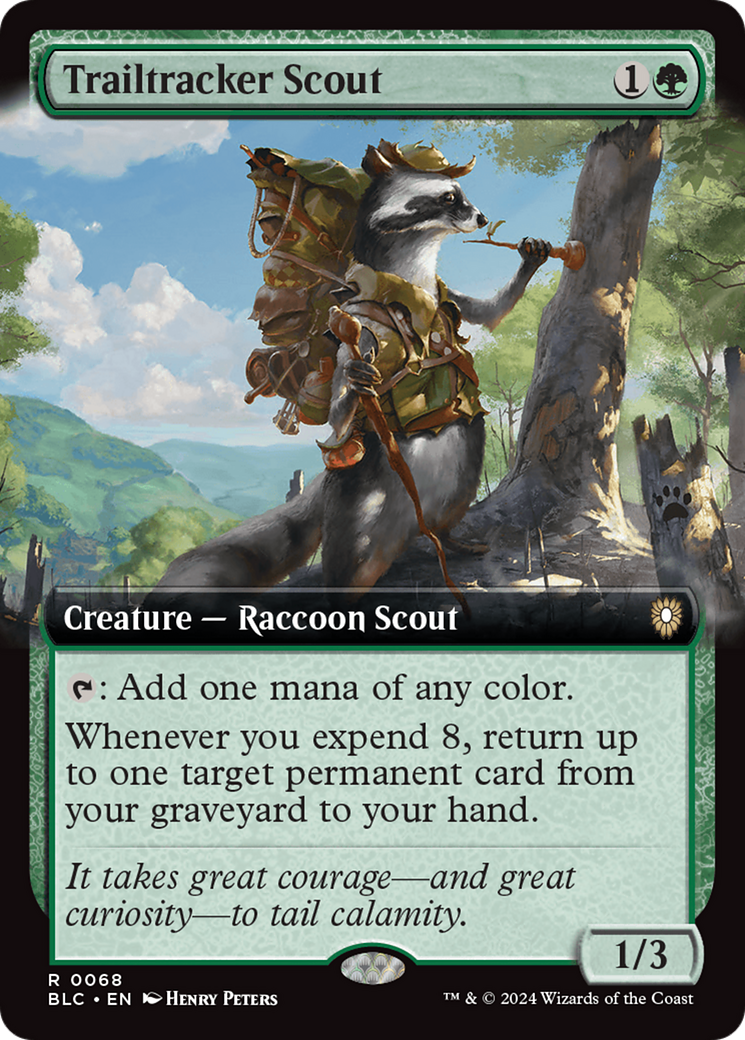 Image of Trailtracker Scout (Extended Art) (BLC-068) - Bloomburrow Commander: (Extended Art)