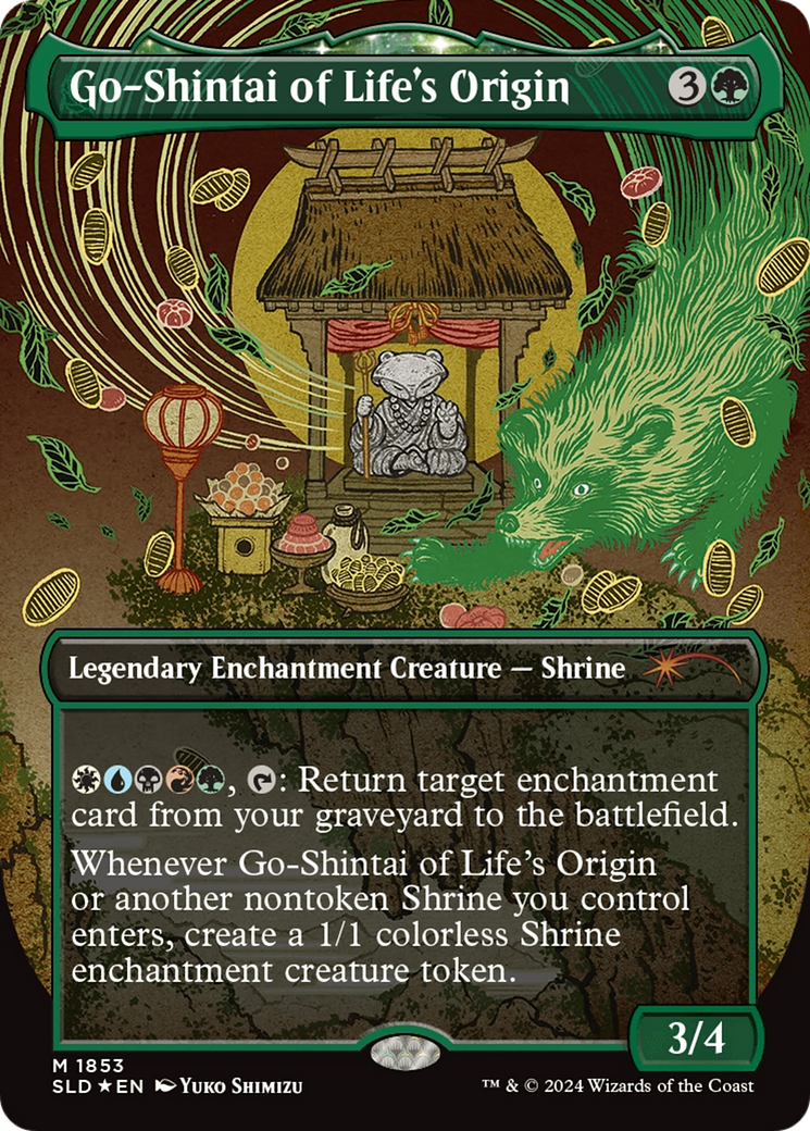 Image of Go-Shintai of Life's Origin (Display Commander) - Thick Stock (SLD-1853) - Secret Lair Drop: (enchantment) (Borderless) Foil