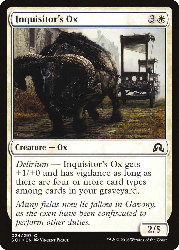 Image of Inquisitor's Ox (SOI-024) - Shadows over Innistrad Foil