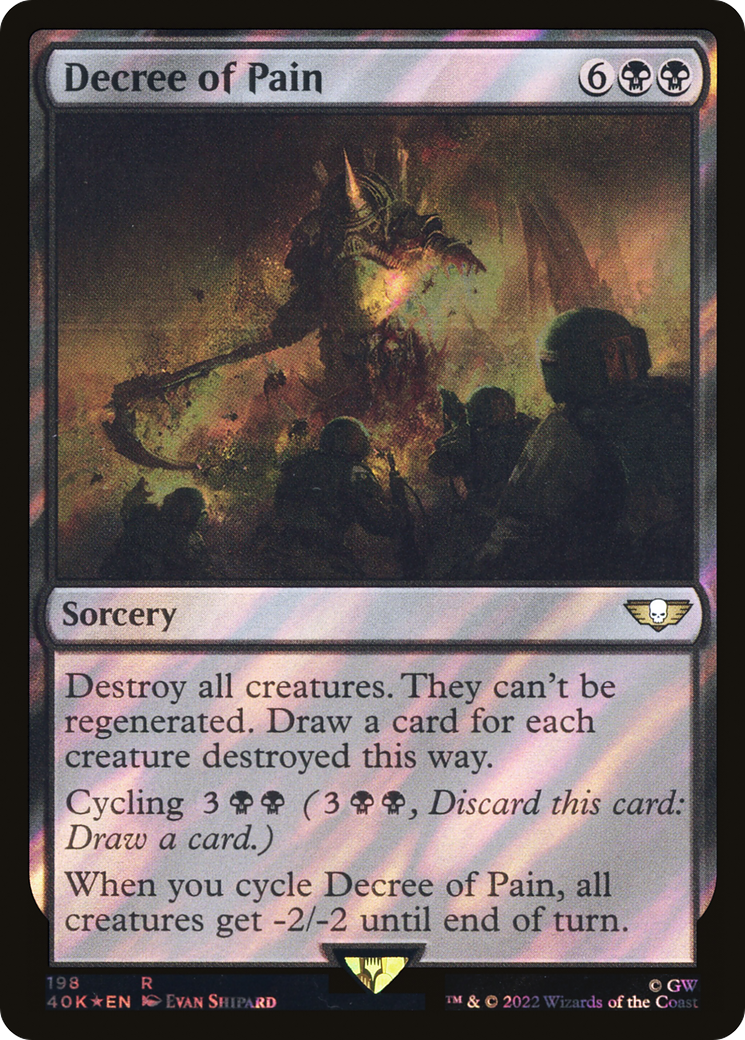 Image of Decree of Pain (Surge Foil) (40K-198) - Warhammer 40,000 Commander Foil