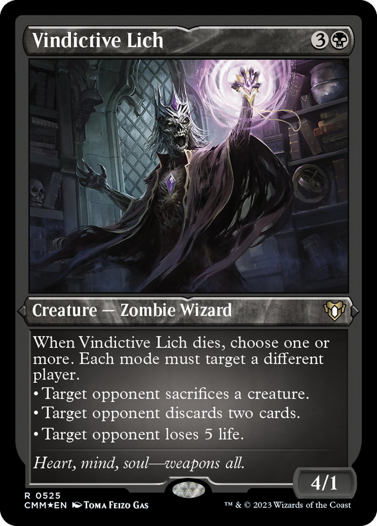 Image of Vindictive Lich (CMM-525) - Commander Masters Etched Foil