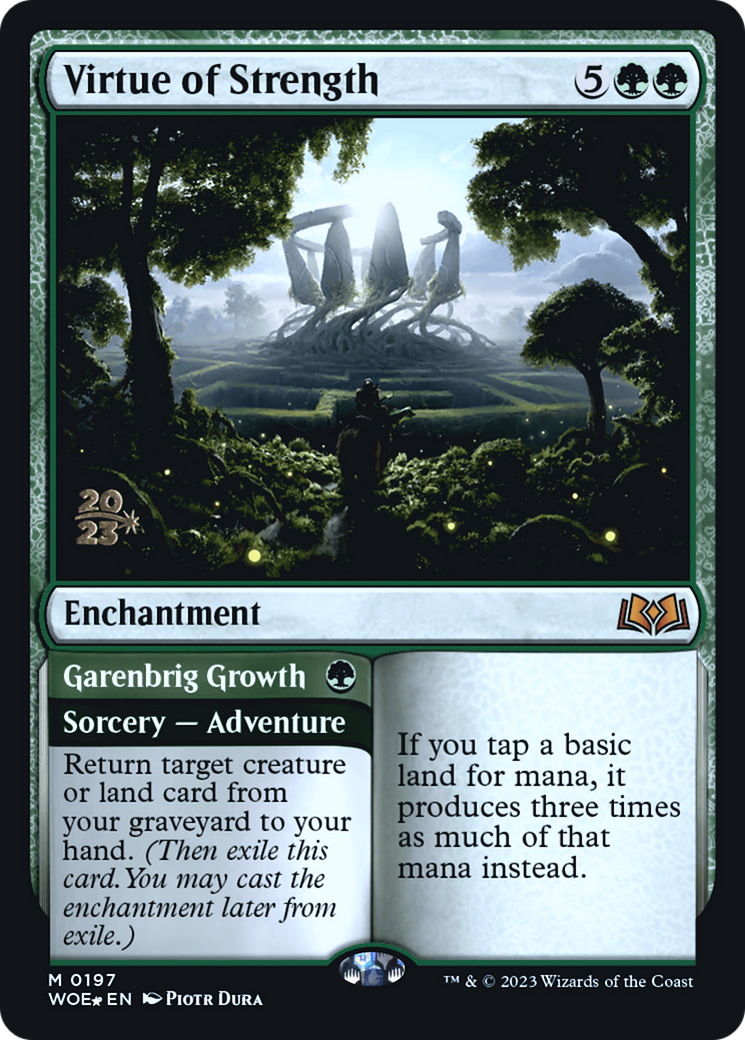 Image of Virtue of Strength (PRE-197) - Wilds of Eldraine Promos Foil