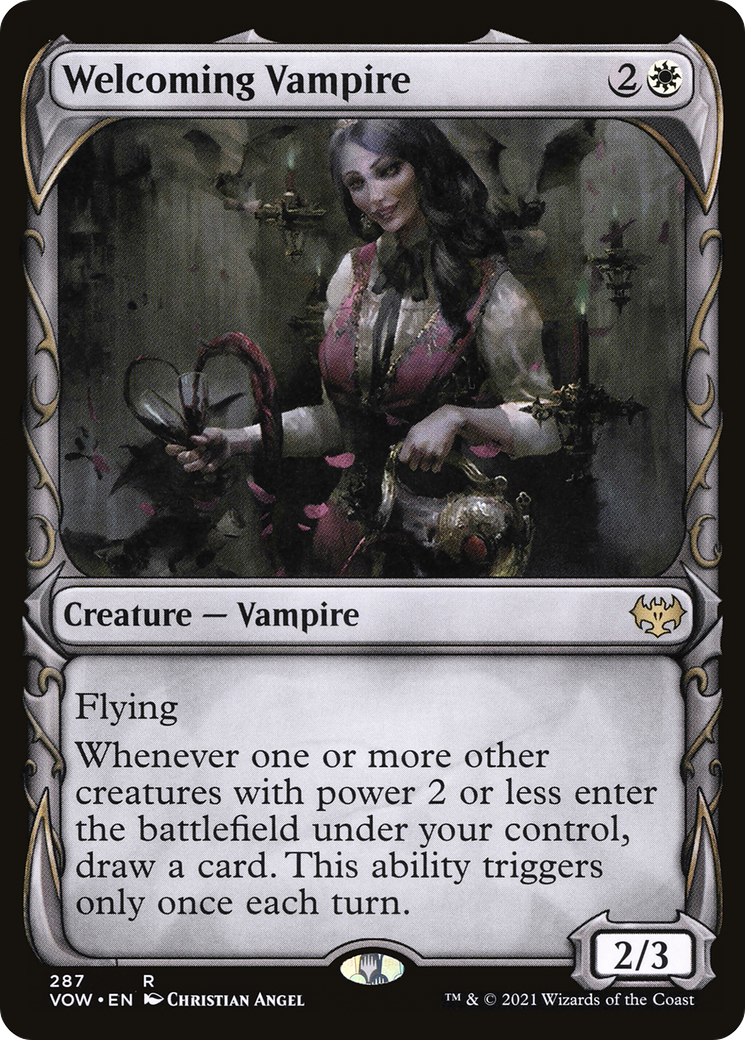 Image of Welcoming Vampire (Showcase) (VOW-287) - Innistrad: Crimson Vow: (Showcase) Foil
