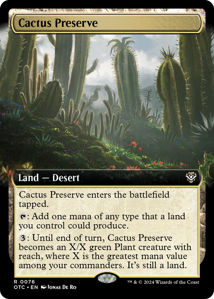 Image of Cactus Preserve (Extended Art) (OTC-076) - Outlaws of Thunder Junction Commander: (Extended Art)