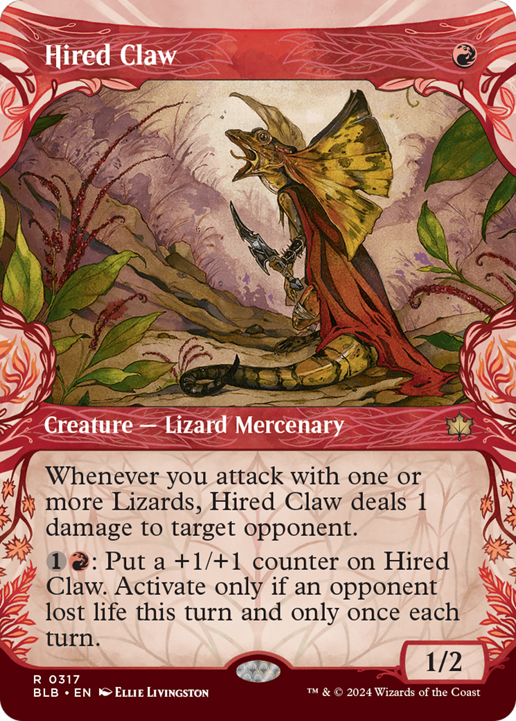 Image of Hired Claw (Showcase) (BLB-317) - Bloomburrow: (Showcase) (Borderless)