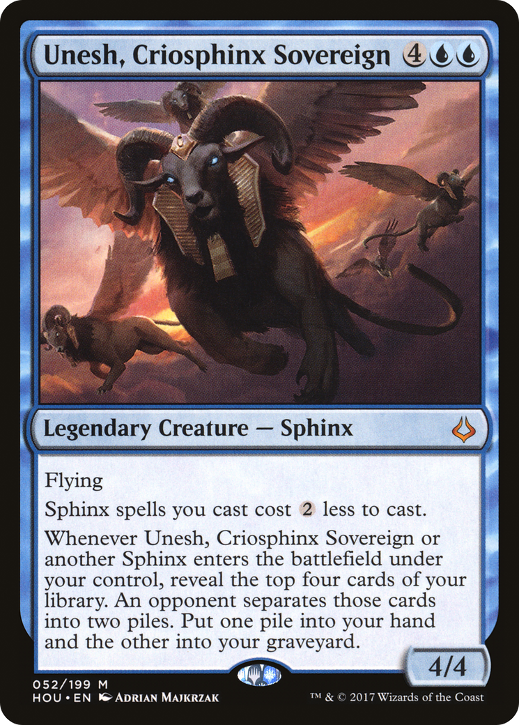 Image of Unesh, Criosphinx Sovereign (HOU-052) - Hour of Devastation Foil