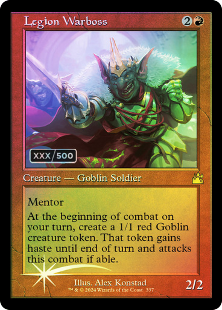 Image of Legion Warboss (Retro Frame) (Serial Numbered) (RVR-337) - Ravnica Remastered Foil