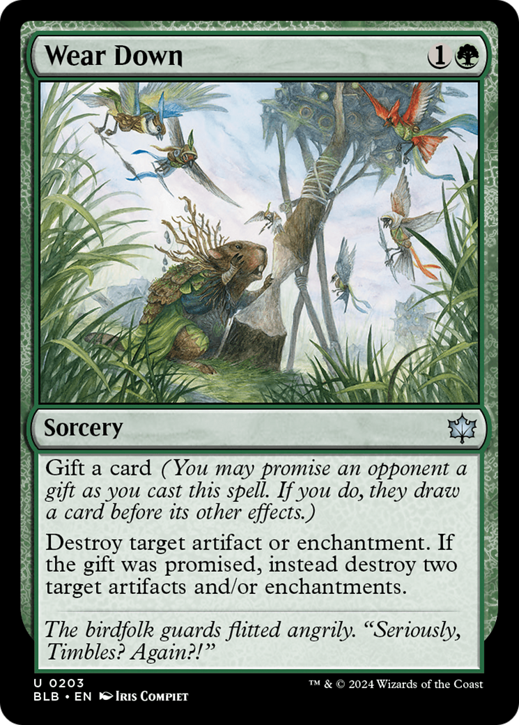 Image of Wear Down (BLB-203) - Bloomburrow Foil