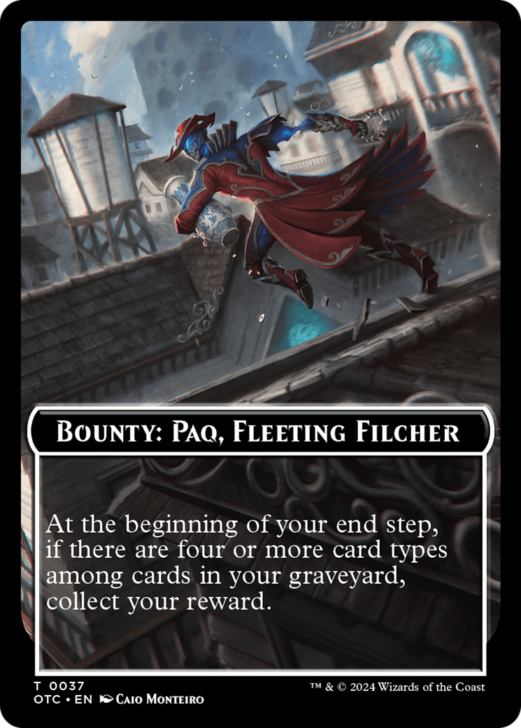 Image of Bounty: Paq, Fleeting Filcher // Wanted! (TOTC-037) - Outlaws of Thunder Junction Commander Tokens Foil