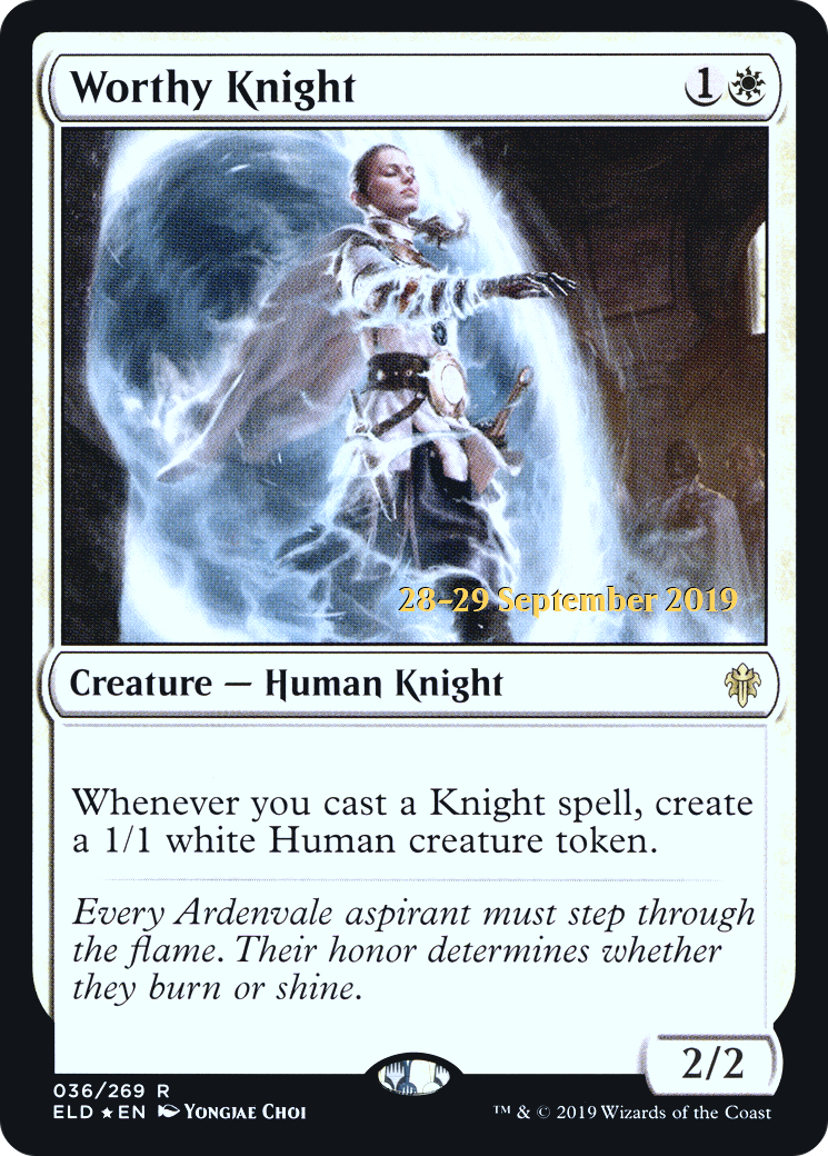 Image of Worthy Knight (PRE-036) - Throne of Eldraine Promos Foil