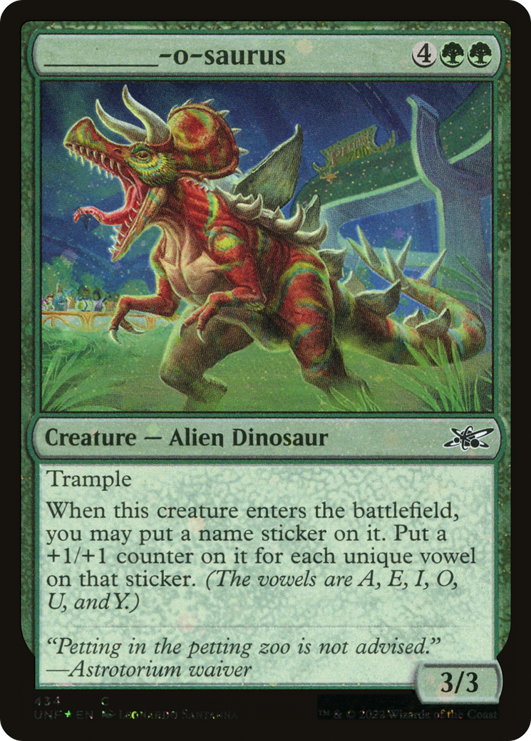Image of _______-o-saurus (Galaxy Foil) (UNF-434) - Unfinity Foil