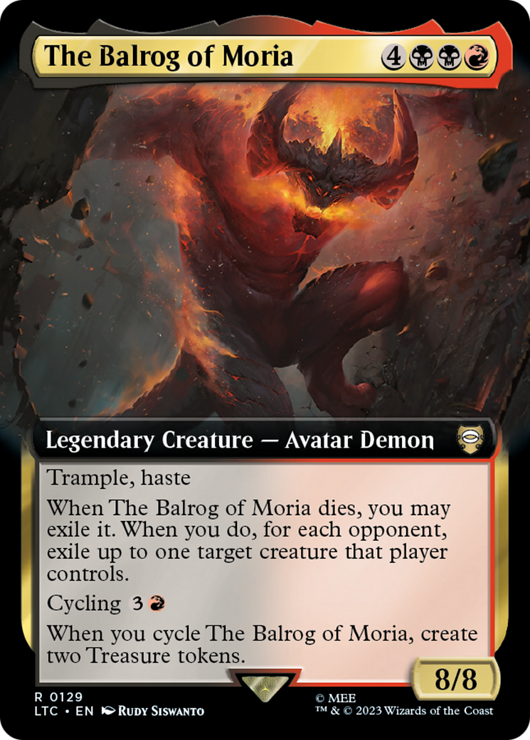 Image of The Balrog of Moria (Extended Art) (LTC-129) - Tales of Middle-earth Commander: (Extended Art) Foil