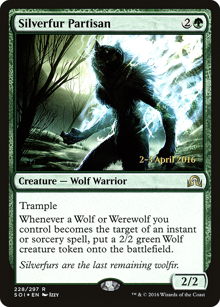 Image of Silverfur Partisan (PRE-228) - Shadows over Innistrad Promos Foil