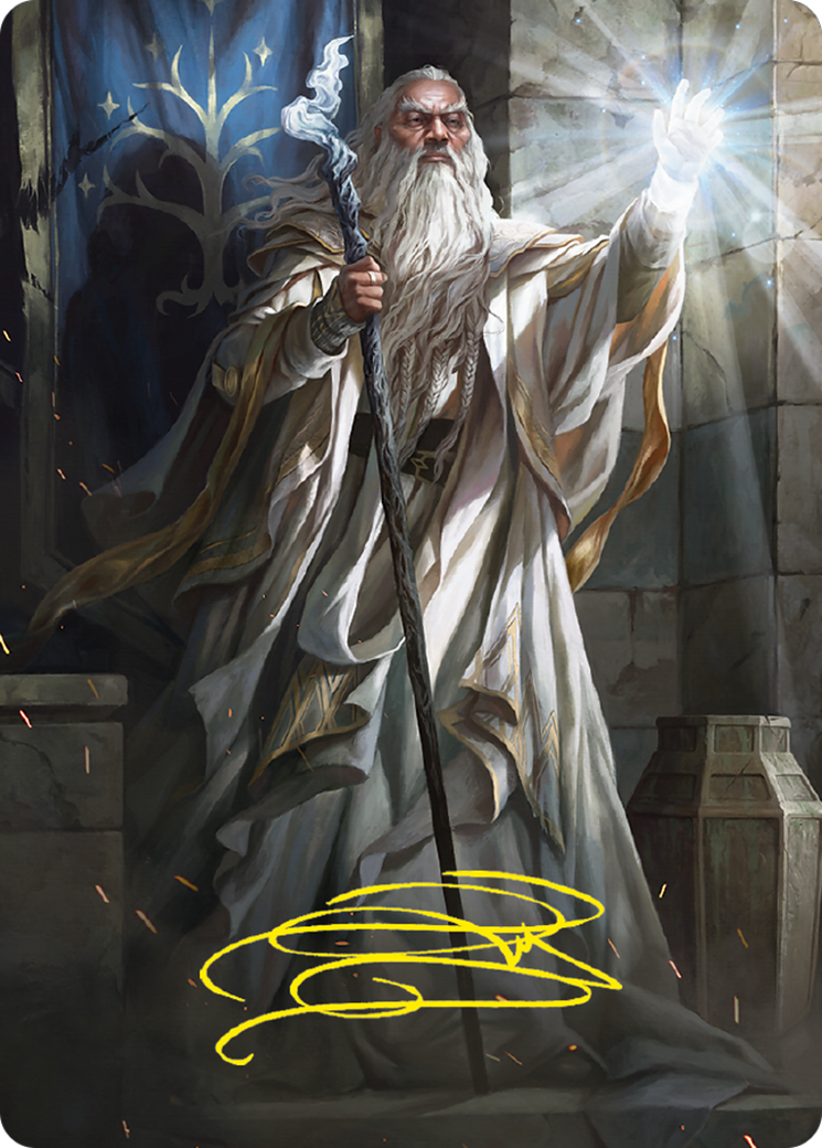 Image of Gandalf the White Art Card (Gold-Stamped Signature) (ASLTR-003) - Tales of Middle-earth Art Series (Borderless)