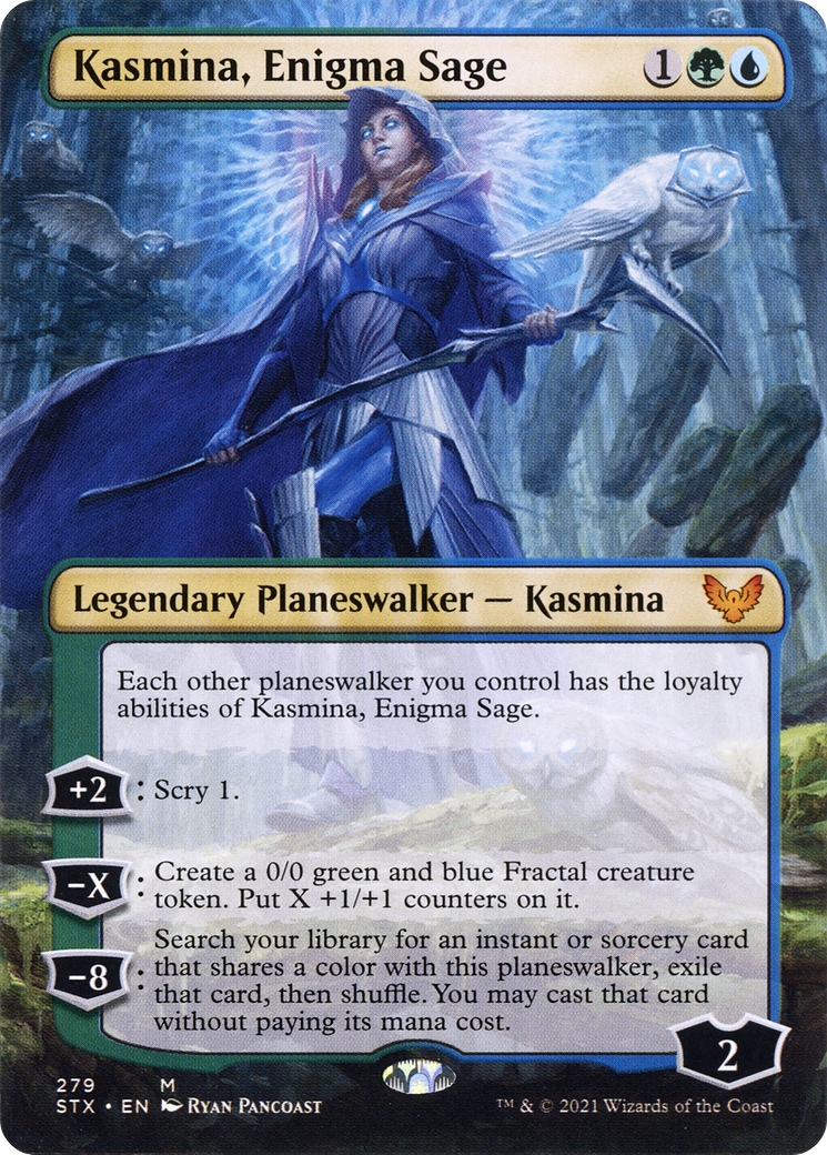 Image of Kasmina, Enigma Sage (Borderless) (STX-279) - Strixhaven: School of Mages (Borderless) Foil