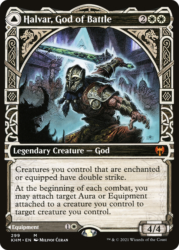 Image of Halvar, God of Battle (Showcase) (KHM-299) - Kaldheim: (Showcase) Foil
