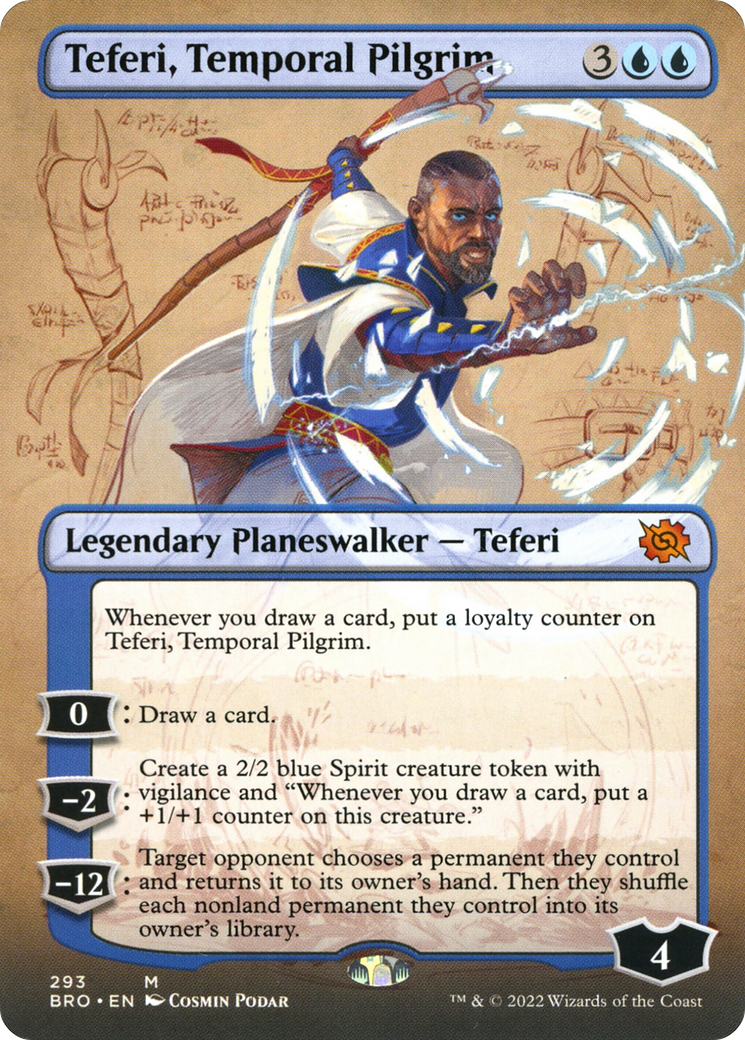 Image of Teferi, Temporal Pilgrim (Borderless) (BRO-293) - The Brothers' War (Borderless)