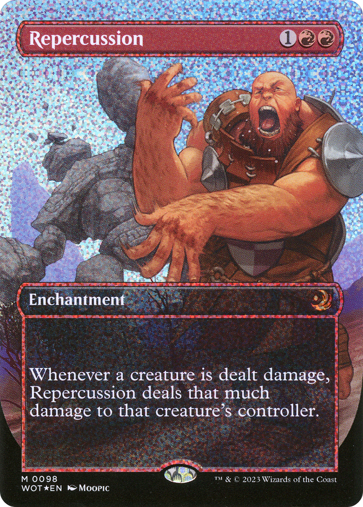 Image of Repercussion (Anime Borderless) (Confetti Foil) (WOT-098) - Wilds of Eldraine: Enchanting Tales (Borderless) Foil