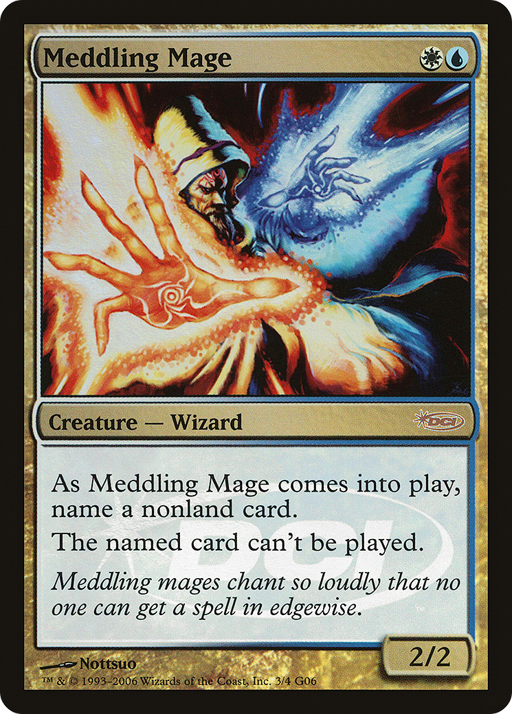 Image of Meddling Mage (JDG-003) - Judge Gift Cards 2006 Foil