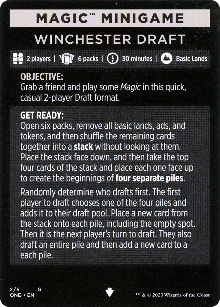 Image of Winchester Draft // Winchester Draft (cont'd) (MONE-002) - Phyrexia: All Will Be One Minigames Foil